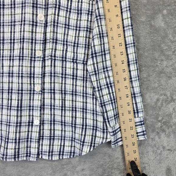 Abercrombie & Fitch Shirt Womens S Blue Green Plaid Button Down Oversized Casual - Picture 6 of 11
